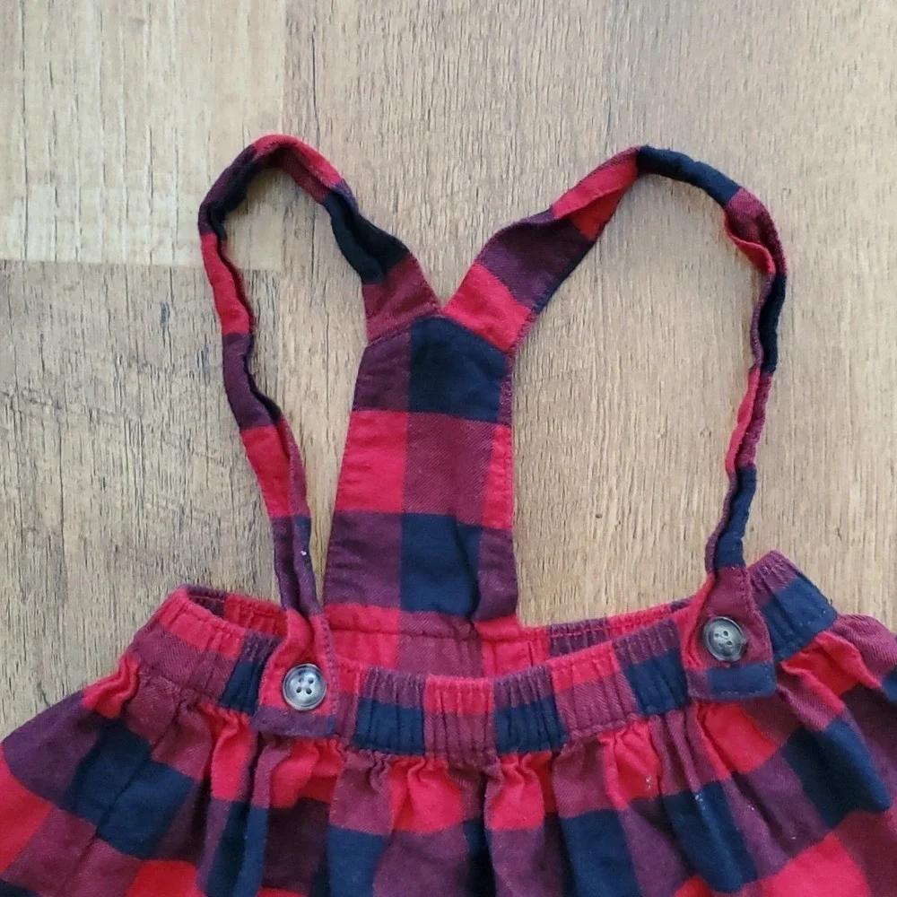 Carters Girls Buffalo Check Thin Flannel Overall Jumper‎ Size 9M